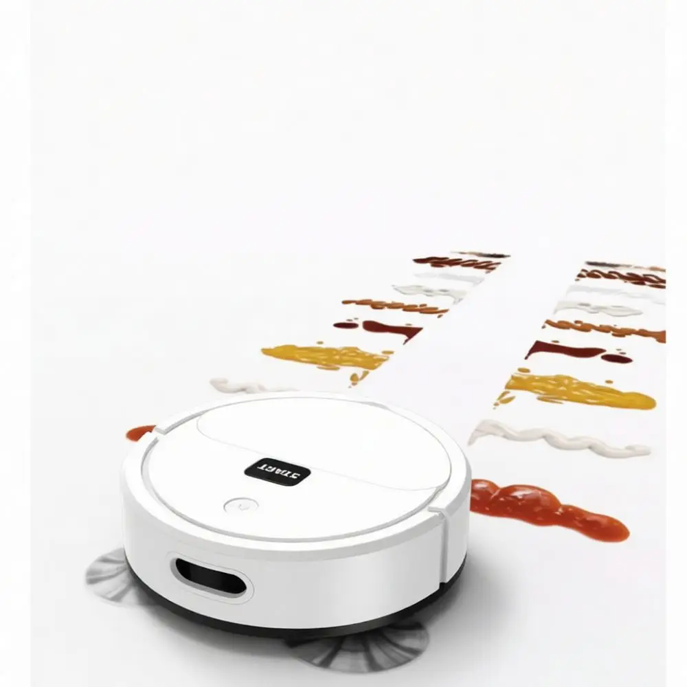 Portable Smart Sweeping Robot Household Vacuum Cleaner Floor Mop Combo Low Profile Design For Under Bed Cleaning
