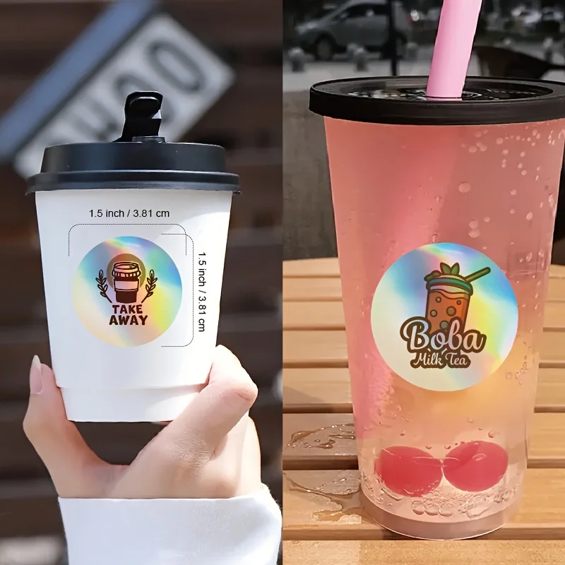 1inch / 1.5inch / 2inch Custom Round Adhesive Sealing Labels Stickers Rainbow Holographic Thank You Stickers, Suitable for Small Businesses Personalized Holographic Logo Stickers, Suitable for Business Use