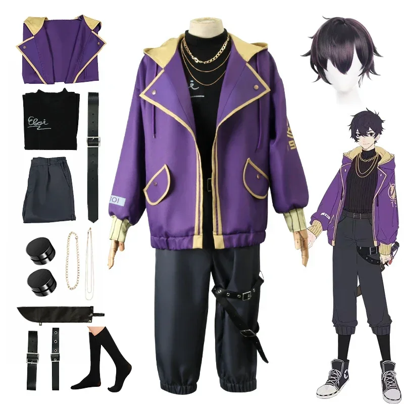 

Vtuber Shoto Shxtou Uniform Suit Anime Cosplay Costume Halloween Party Outfit Role Play Clothing Unisex Full Set Wig Accessories