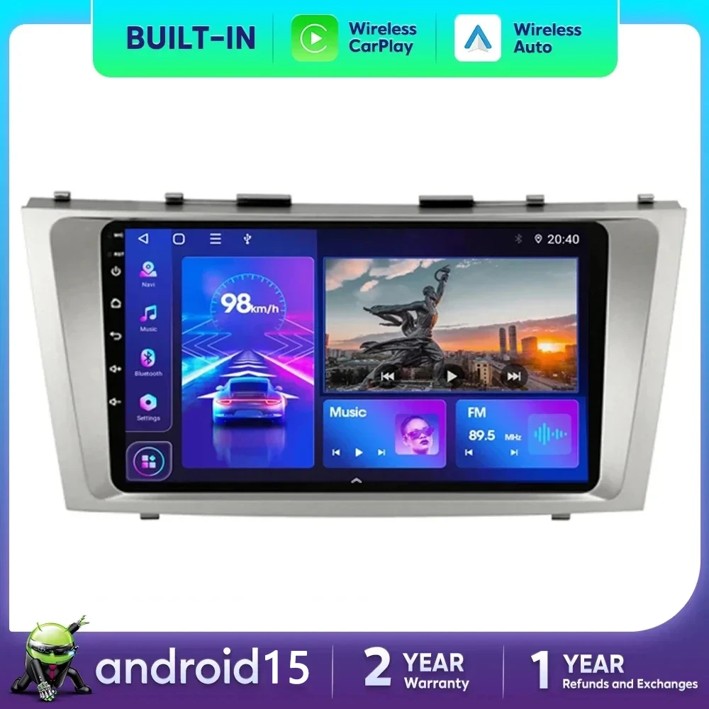 

9"Inch Android 15 CarPlay Auto For Toyota Camry 2006-2011 GPS Car Multimedia Player Navigation Radio Stereo DSP Mirror Link