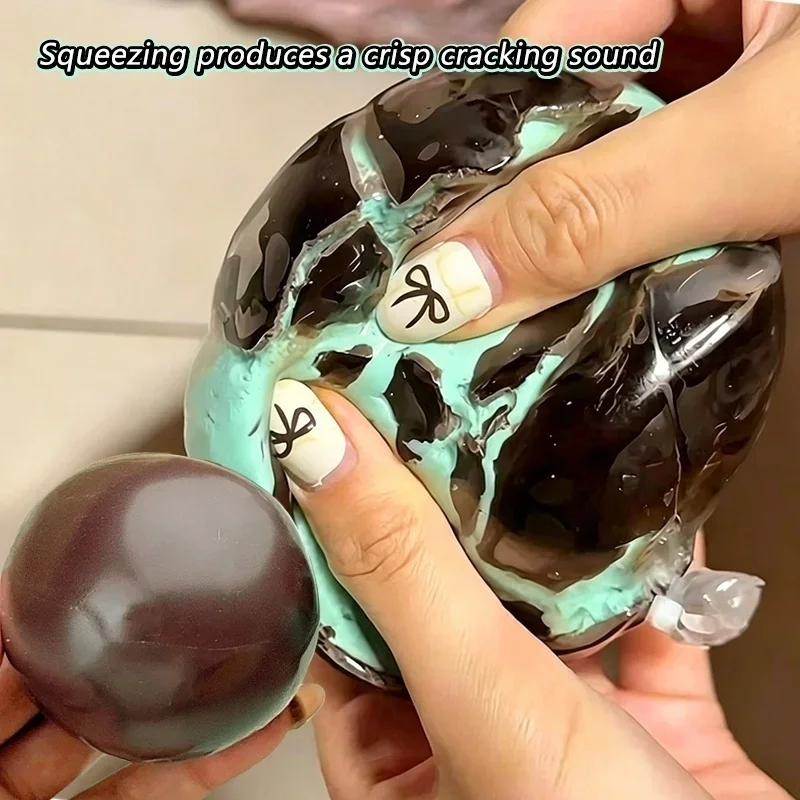 Chocolate Crack Squeeze Stress Relief Ball Crispy Shell Soft Inner Squish Toy ASMR Sensory Decompression Toy for Daily Relax