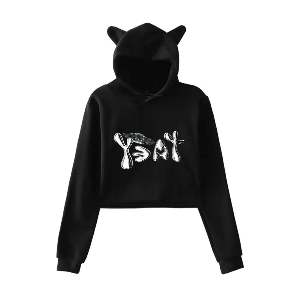 

Rapper Yeat Merch Crop Top Hoodie for Girls Harajuku Cropped Sweatshirt Streetwear Hip Hop Cat Ear Long Sleeve Pullover Tops