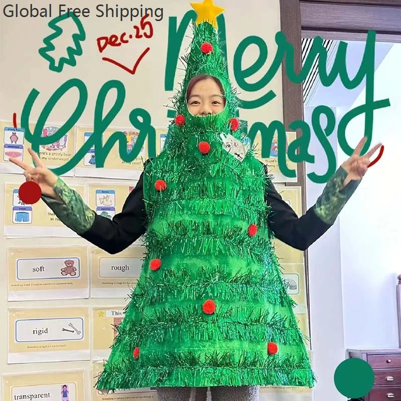 

Christmas Tree Role Play Bodysuit Holiday Party Funny Costume Halloween Show Prank Santa Claus Christmas Decoration Gift 2026