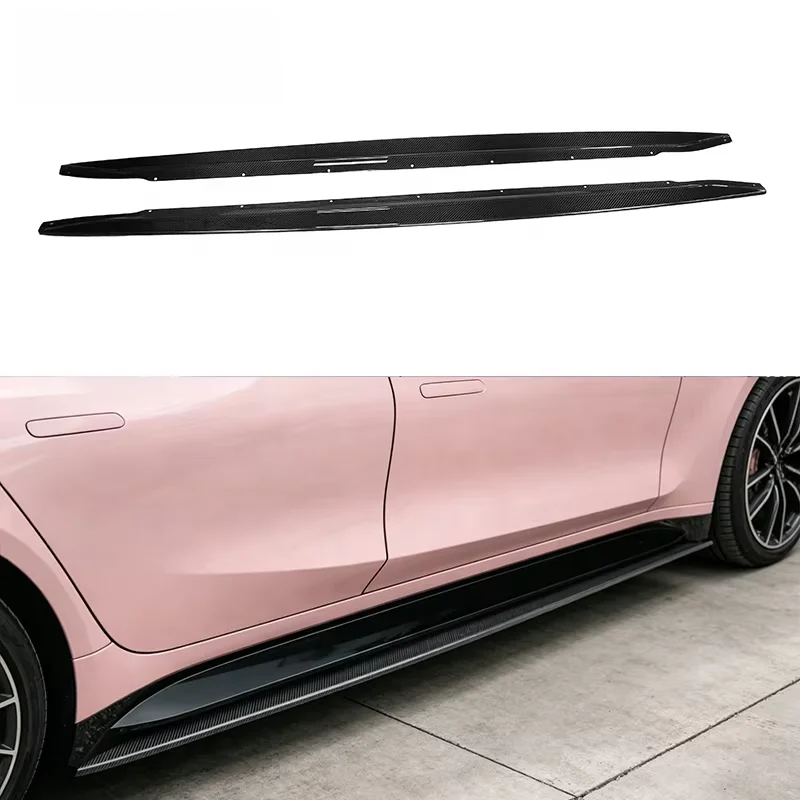 Superior R-Style Dry Carbon Fiber Side Skirt with Door Bumper Sill