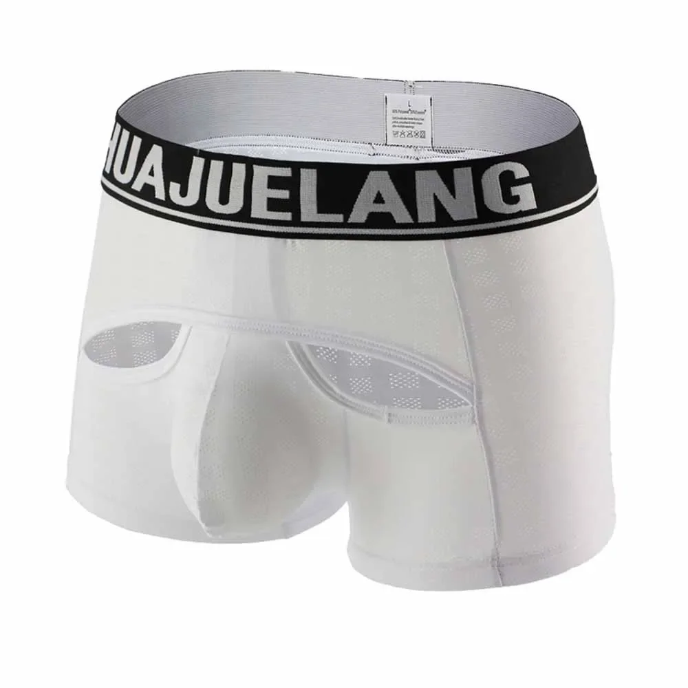 Sexy Boxer Shorts Men Foreign Trade Underwear U Convex Design U Bag Underpants Hollow Shorts Male Breathable Boxershorts Panties