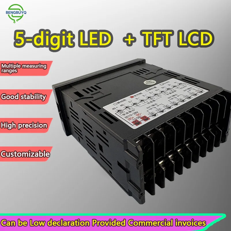 Célula de carga BENGBUZZYQ 58mm Sensor plano 10kg-5t com indicador digital de 5 dígitos, kit de sistema de pesagem de liga de aço IP66 de 1,0-2,0 mV/V
