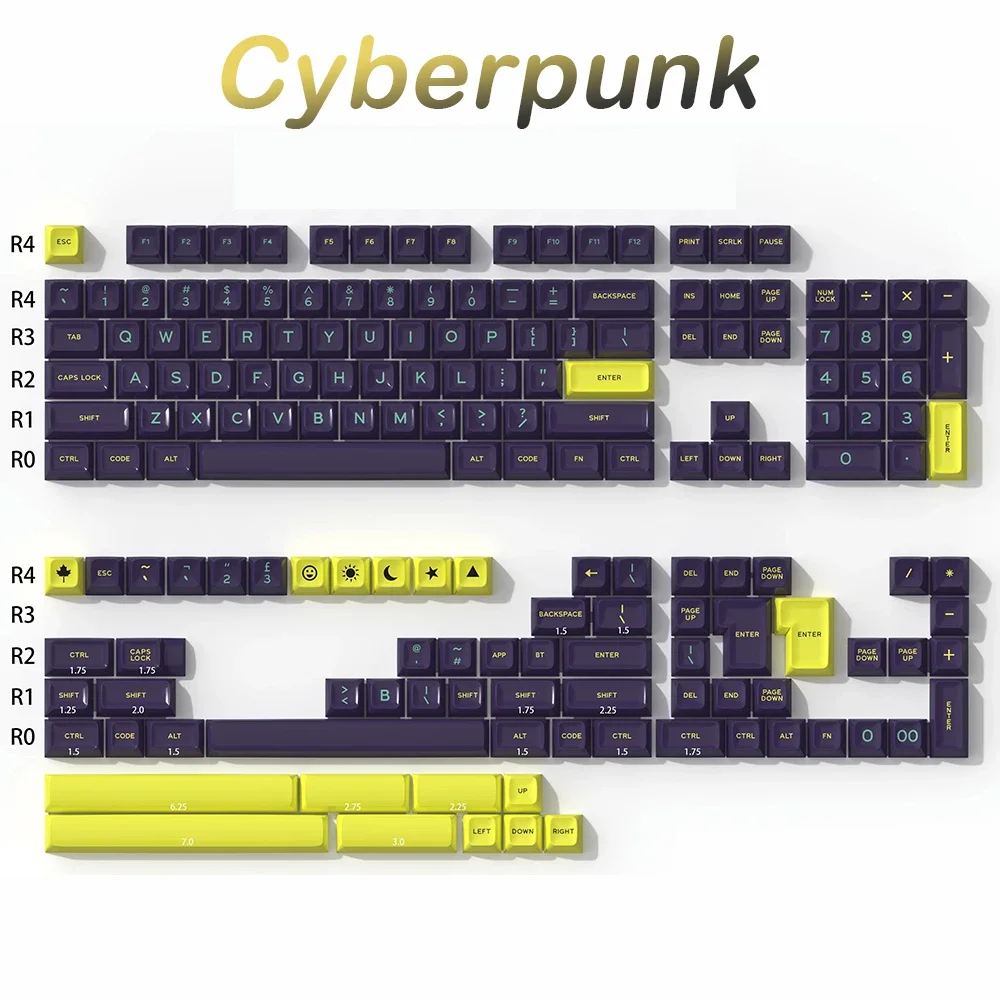 Cyberpunk keycaps SA profile  doubleshot ABS keycap 61/64/68/84/87/96/980/104/108