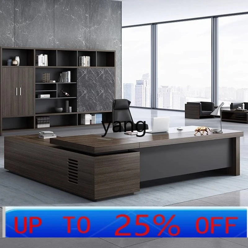 LMM simple modern president desk manager desk office furniture set