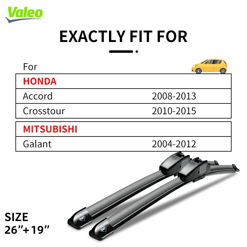 

Стеклоочистители VALEO J Hook U Type для Honda Accord 2008-2013 Crosstour 2010-2015 MITSUBISHI Galant 2004-2012