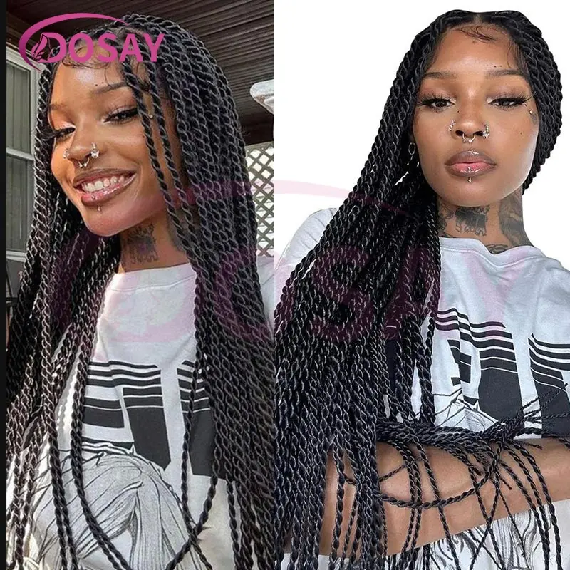 

Синтетические 36-дюймовые плетеные парики без узлов Goddess Box, кружевные передние косы, парики с детскими волосами, кружевной передний парик для чернокожих женщин