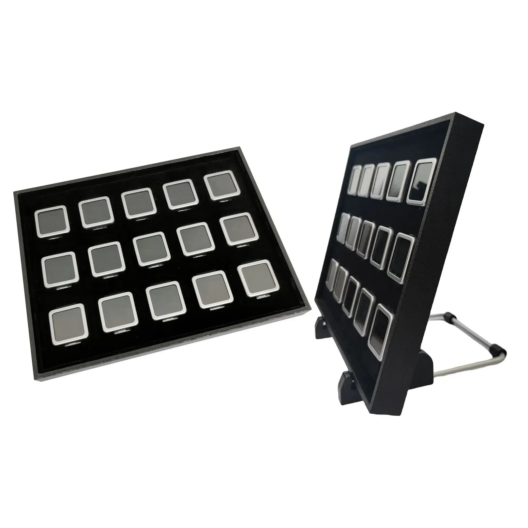 High Quality Loose Diamond Storage Display Box Tray Metal Gem Display Case Standard Gemstone Jewelry Organizer Gift Box