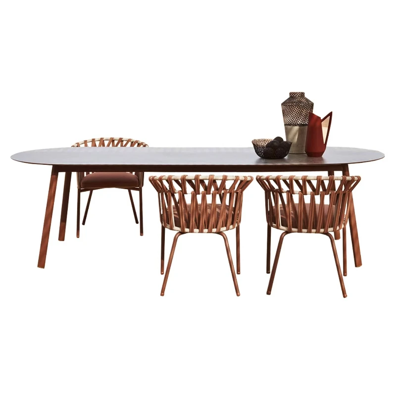 

Simple modern outdoor villa courtyard leisure table and chairs outdoor terrace hotel garden dining table combination