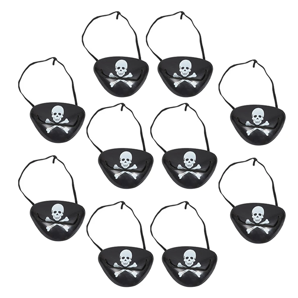 12 pezzi Pirata Benda per occhi Copri occhi per feste Maschera di Halloween Maschere Costume Corda elastica