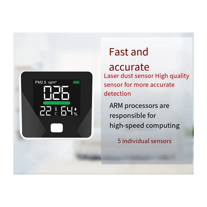 1 PCS PM2.5 Dust  Household Indoor Laser Meter Air Quality Testing Instrument Gas