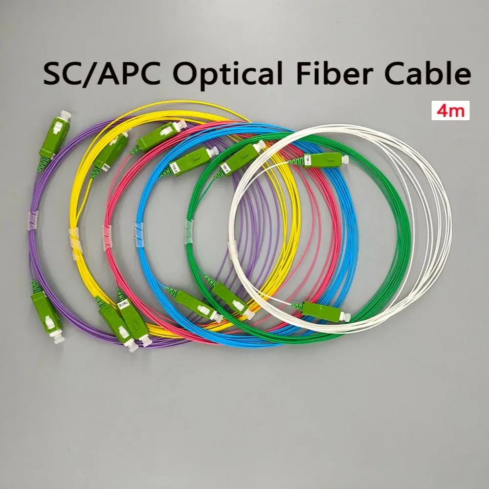10 قطعة SC/APC إلى SC/APC 9/125μm وضع واحد الألياف البصرية التصحيح الحبال 4 متر 0.9 مللي متر كابل نحيف منخفض الخسارة البلوز لمركز FTTH/البيانات