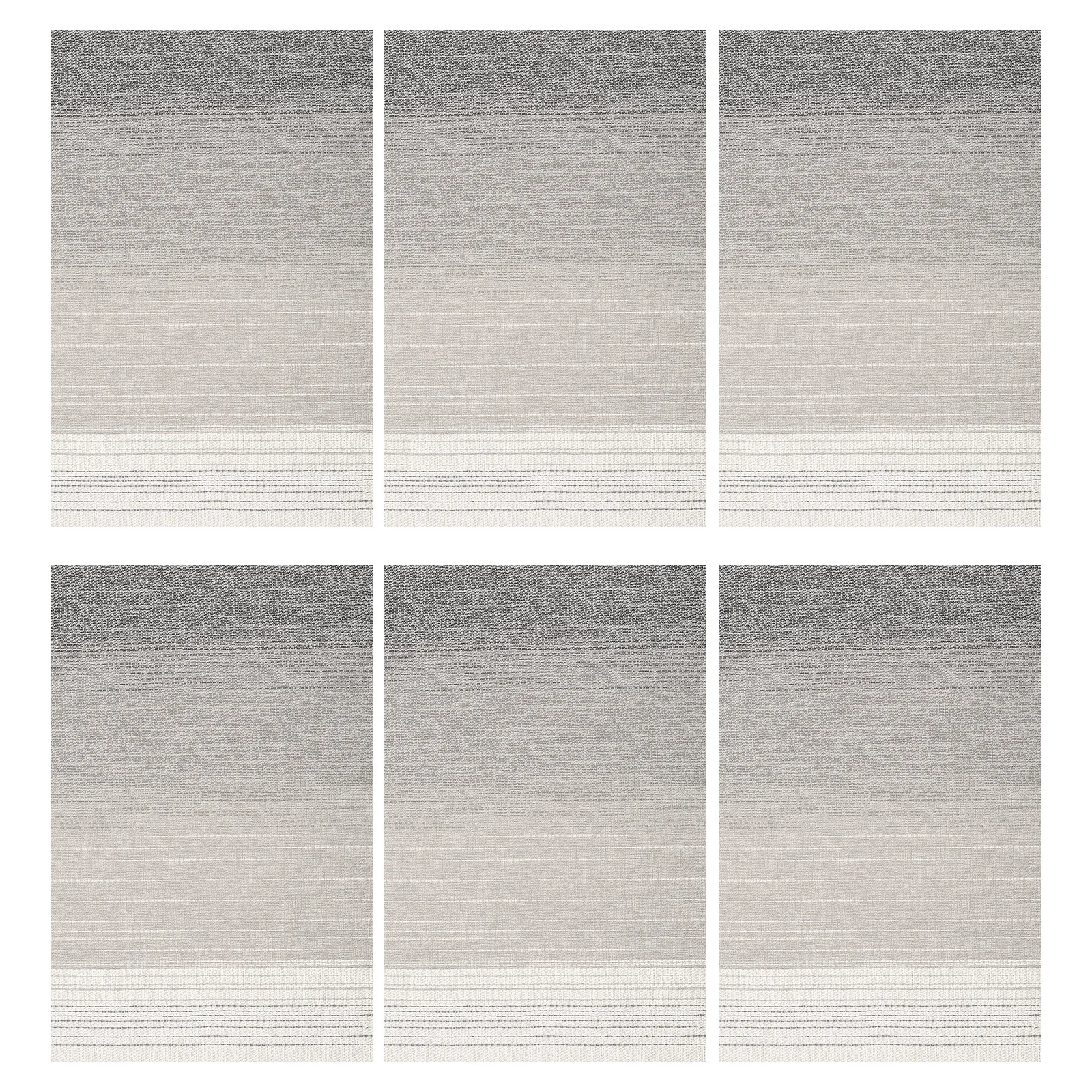 

6Pcs Stripe Heat-Resistant Placemat Rectangle Anti-Scald Non-Slip Polyester PVC Home Dining Table Protector