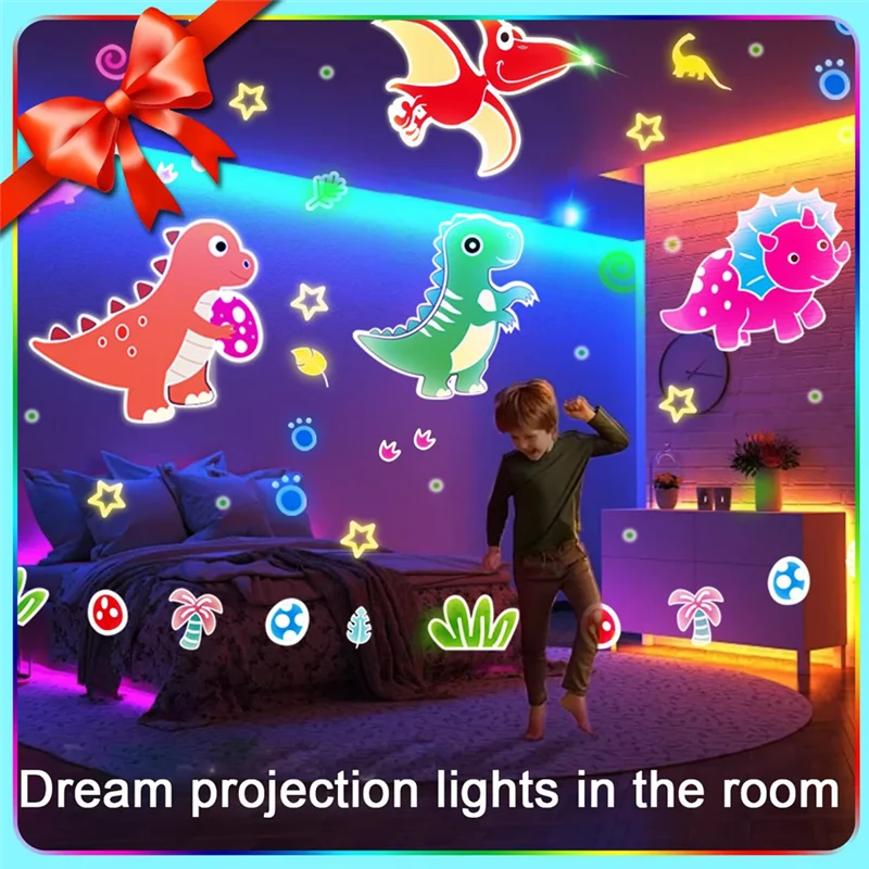 SYW-Dinosaur Themed Night Light For Kids, 360 Degree Rotation Child Projector, Dinosaur Projector Light For Kids For Room