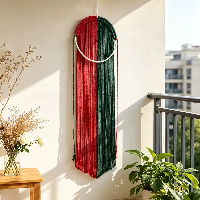 New Christmas Decorative Tapestry Handmade Cotton Rope Woven Tapestry Home Wall Hanging Decoration Home Goods