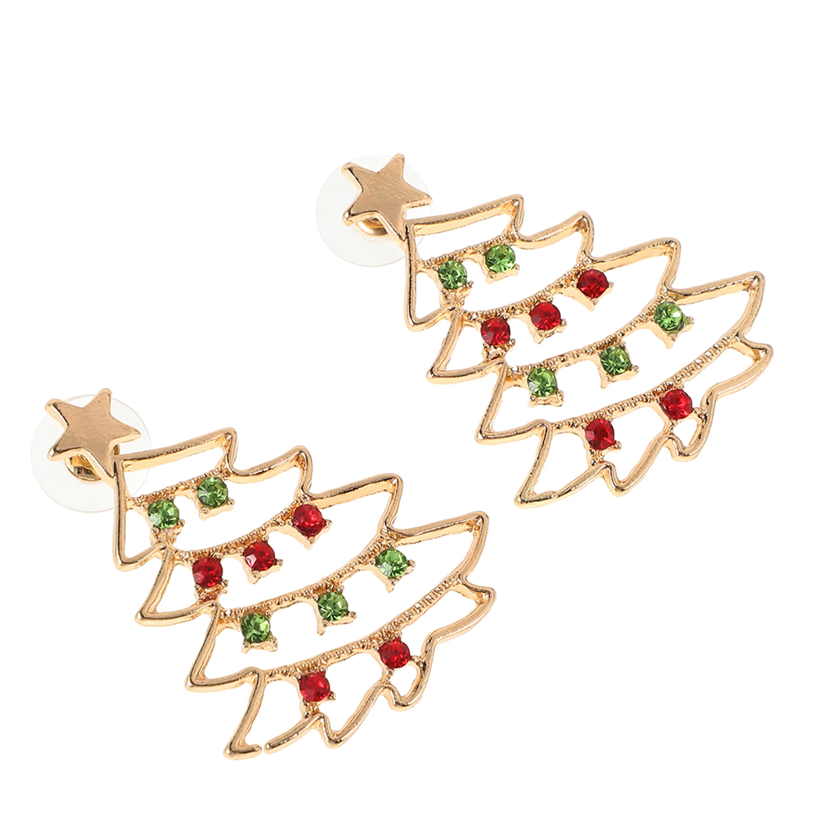 

Christmas Tree Earrings for Xmas Crystal Cartoon Alloy Jewelry Women Decorative