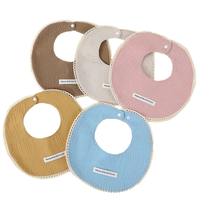 5pcs Baby Boy Bandana Bib Cotton Absorbent Bib set for Drooling & Teething N84E