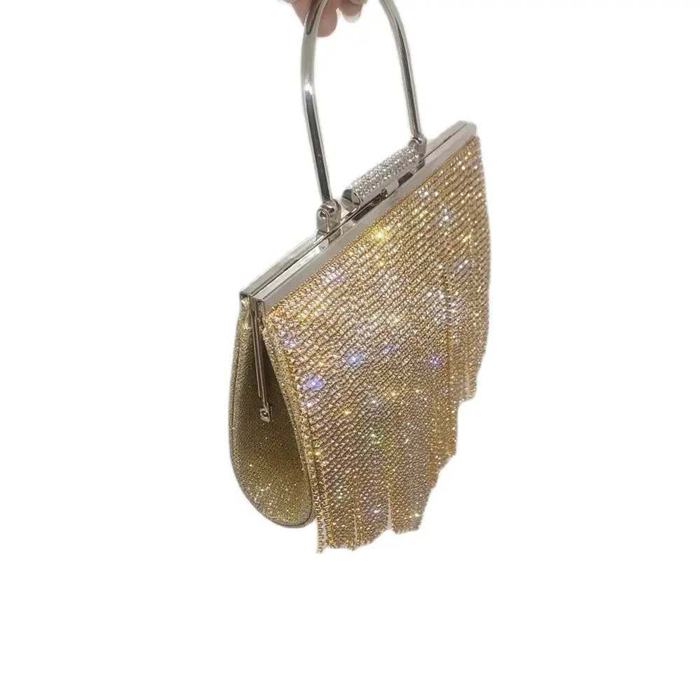 Women purses and handbags luxury designer Clutch Bag 2022new Rhinestone Banquet Gold Evening Bag Party Purse Chain Shoulder Bag