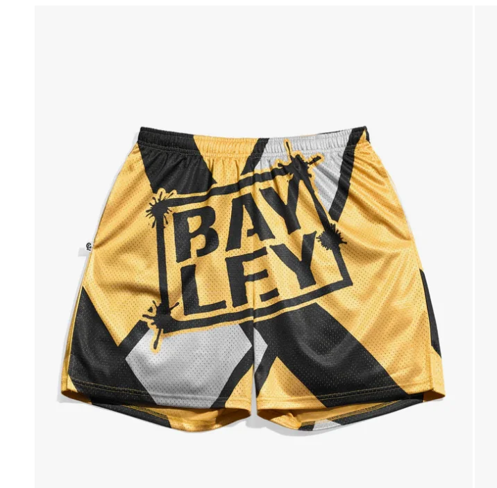 

2026 New Men's Bayley Retro Basketball Mesh Shorts Y2K Oversized Quick Drying Shorts Suitable for Daily and Training Wear