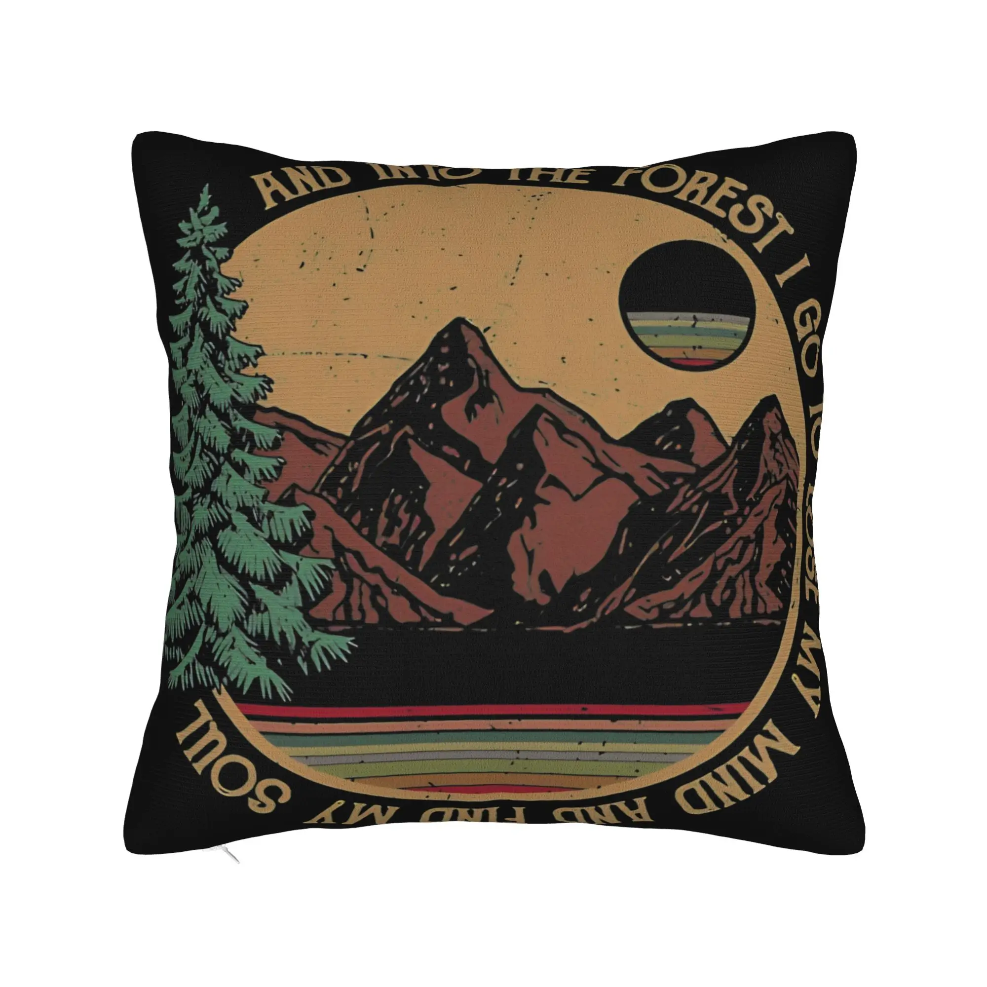 Camping is My Therapy Pillow Case  Comfy Pillow Cover Vintage Pillowcases For Sofa Bedroom Home Decor
