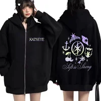 Katseye-chándal con gráficos vintage para hombre y mujer, tops de lana, ropa de moda, abrigo de Hip Hop, chaqueta con cremallera, ropa informal suelta, 2025