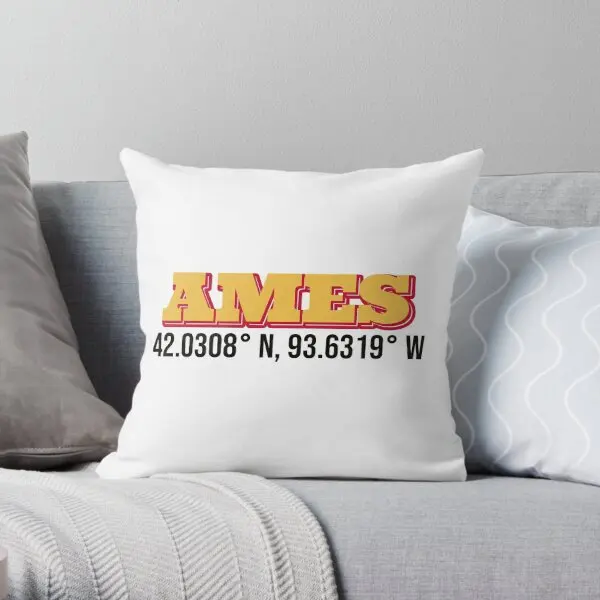 

Ames College Town Coordinates Printing Throw Pillow Cover Wedding Sofa Throw Home Soft Square Pillows not include One Side