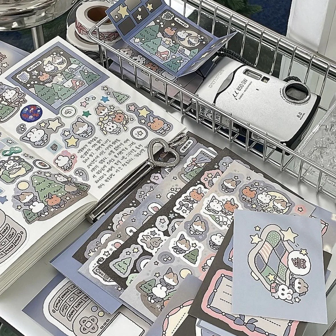 Cute Cartoon Graffiti Teddy Bear Rabbit Stickers Korea Handbook Diary Notebook Planner Scrapbook Diy Decorative Stickers