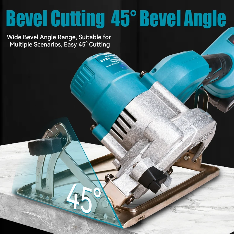 Mini sega circolare a batteria 4-1/2" Sega circolare elettrica compatta 4800 giri/min per il taglio di utensili elettrici in metallo morbido, plastica, legno