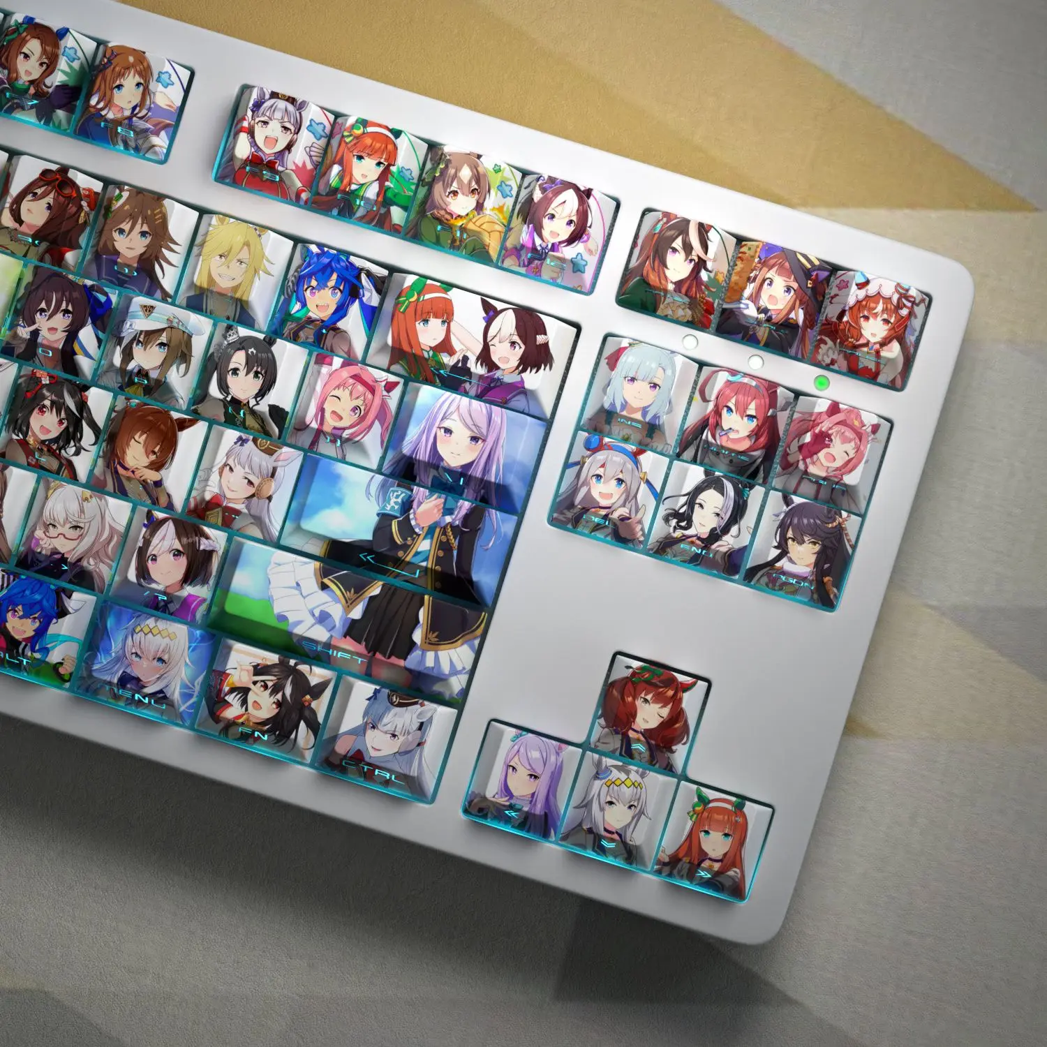 Umamusume: Pretty Derby Oguri Cap Tamamo Cross Rice Shower Tokai Teio Silence Suzuka Special Week Compatible con Varias Teclas de Computadora