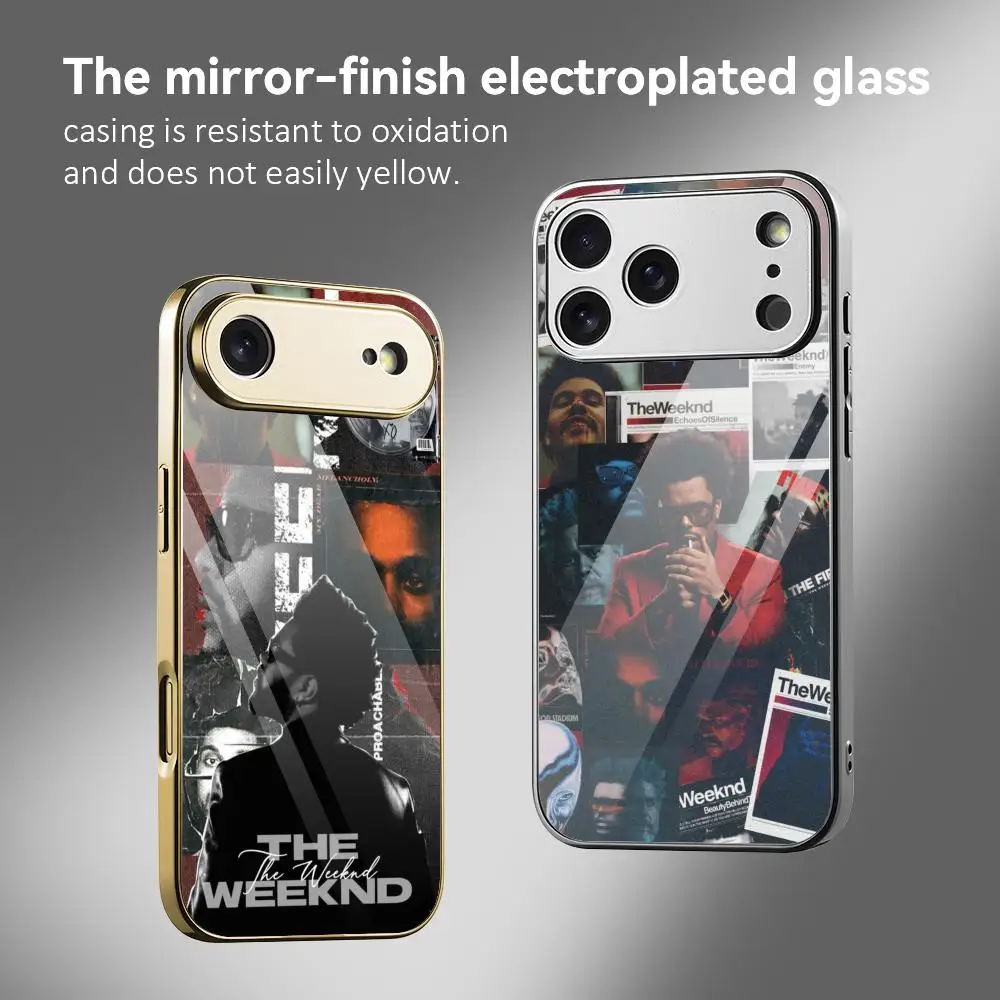 The W-Weeknds Singer Phone Case For IPhone 17 16 15 14 13 12 Pro Max Plus Electroplated Metal Bumper Shockproof Case