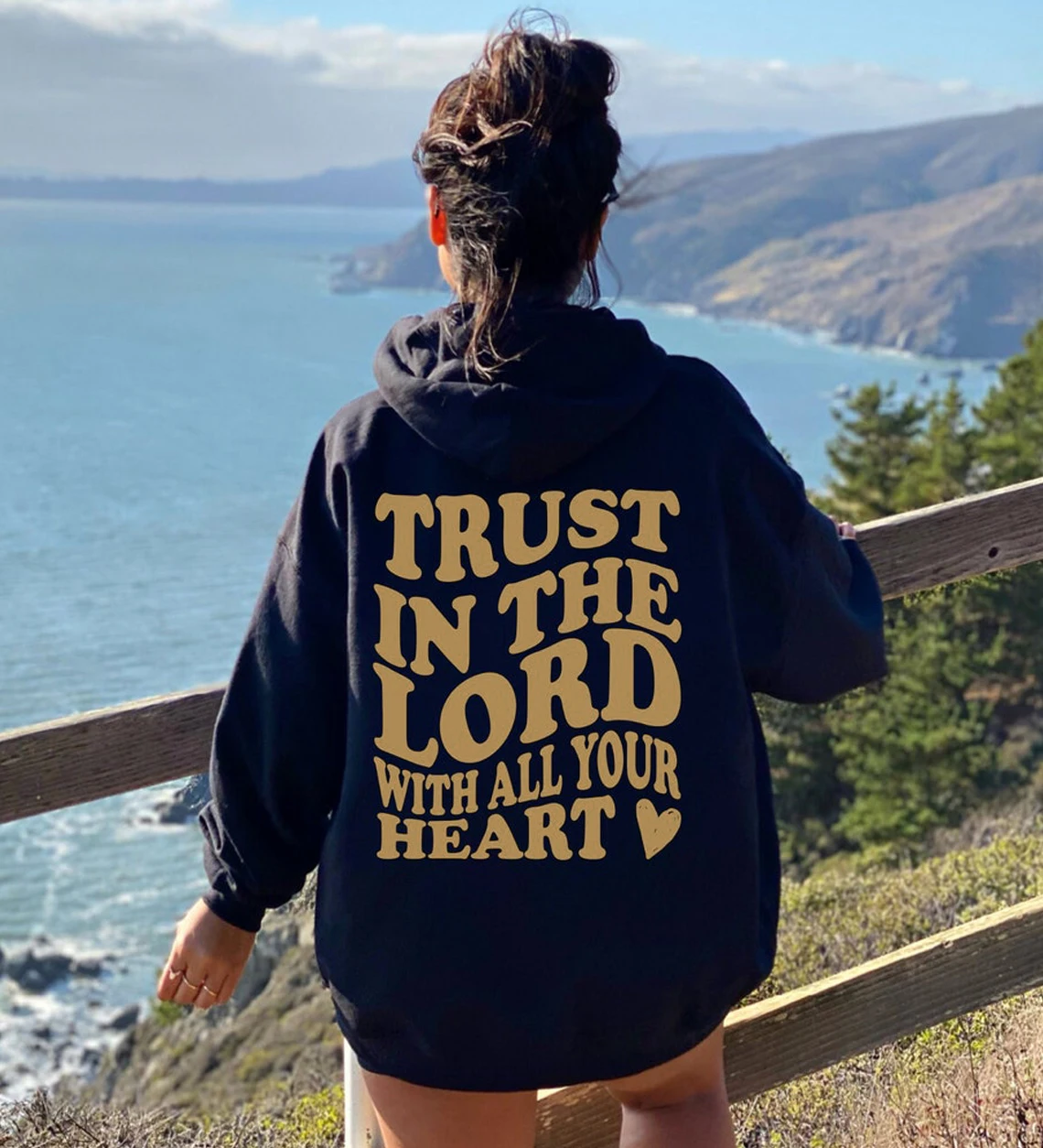 

Trust in the Lord with all your heart Hoodie religious Women Long Sleeve jumper christian Hoody