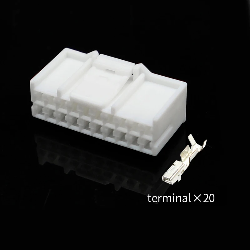 936095-1 20pin أنثى TE نوع موصل السيارات التوصيل موصل أبيض مع موصلات كهربائية الملعب 5 مللي متر