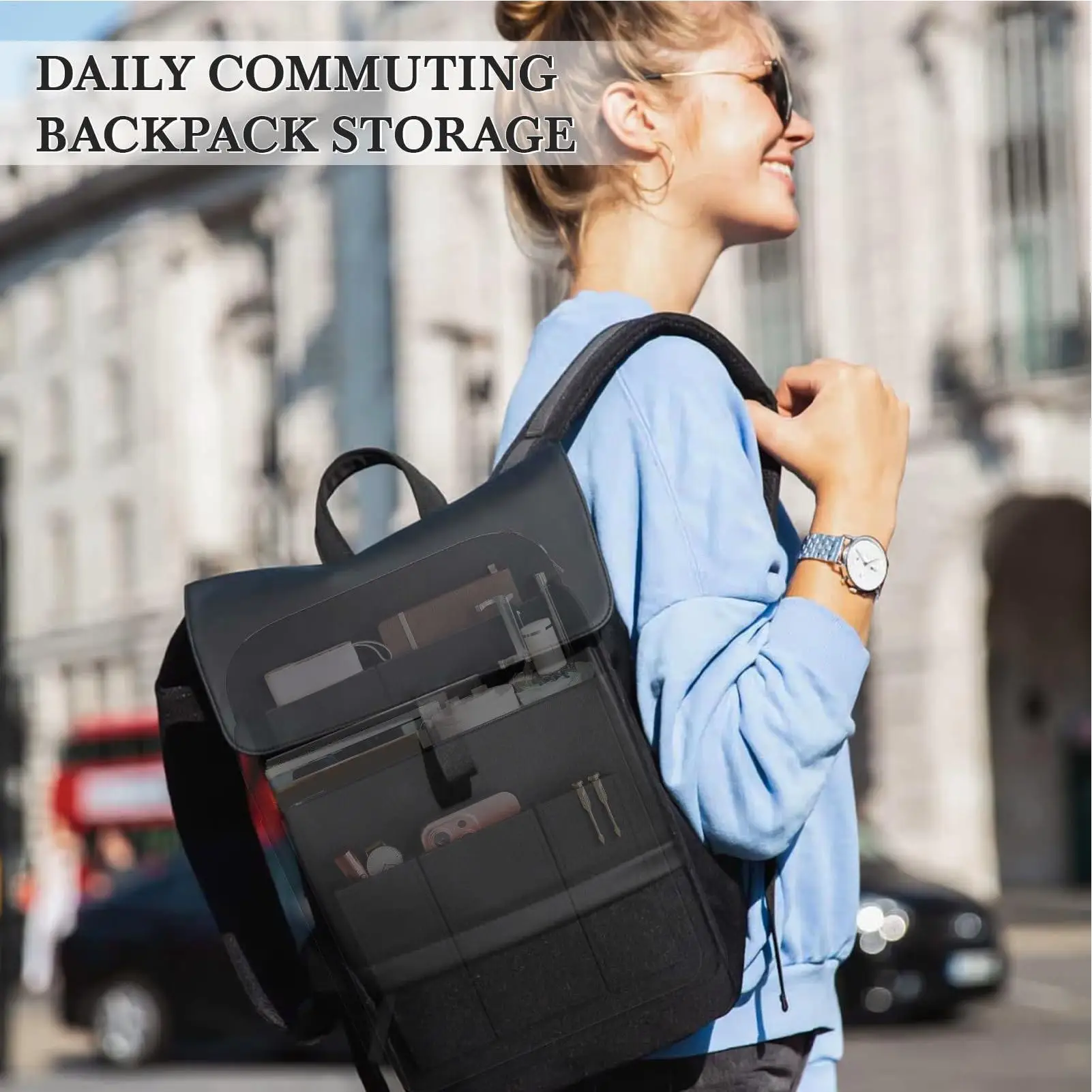Multi-Pocket Insert Bag Organizer Large Capacity  Felt Backpack Inner pouch Lightweight Rucksack Tidy Pouch for Women Men Travel
