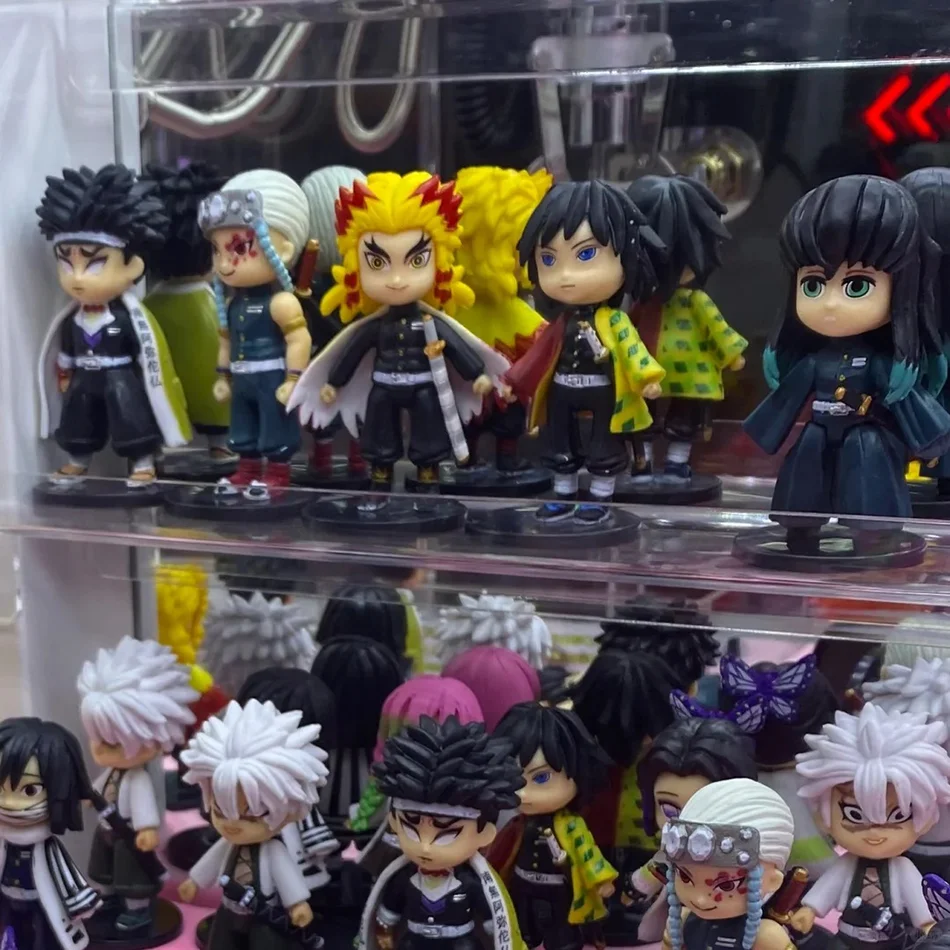 9-teiliges Set Q-Version Demon Slayer Stehende Geisterpuppe Tanjiro Nidouzi Inosuke Zenizu Figur Actionfigur Filmmodell Kinderspielzeug Geschenk