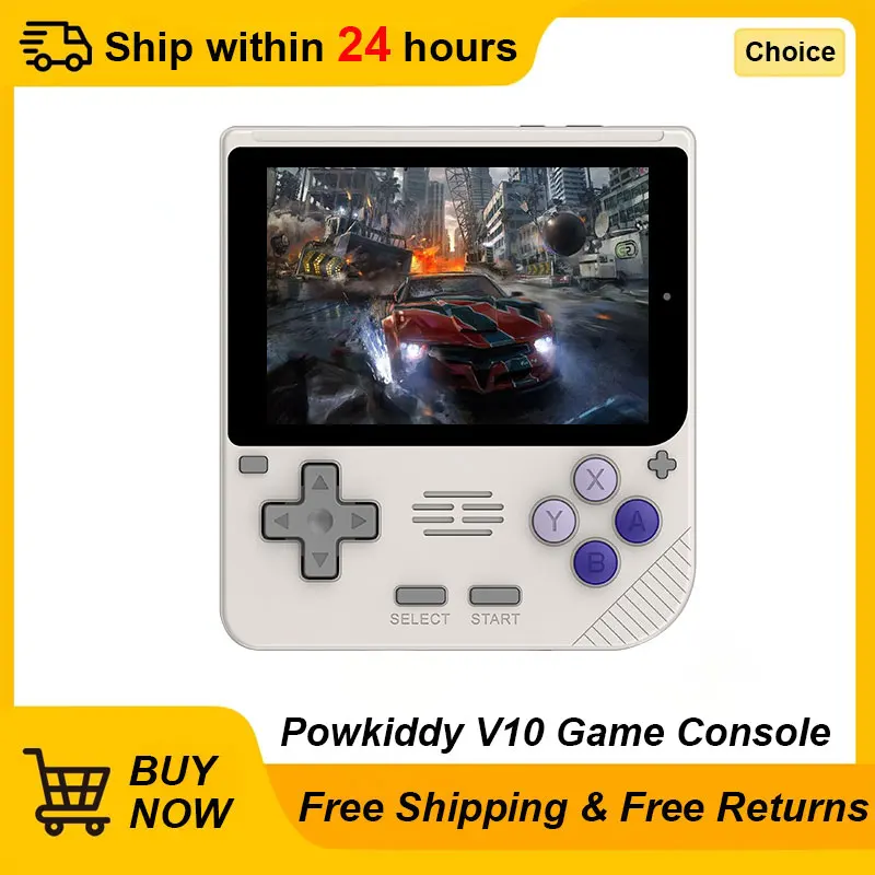 Powkiddy V10 Retro Handheld Game Console 3.5'' 480*320 IPS OCA Full Screen 4-core CPU High Performance GBA Pocket Game Player