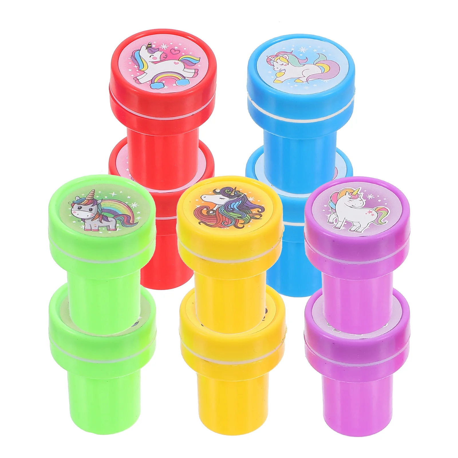 10 Pcs Girls Unicorn Seal Scrapbook Stamps Small Scrapbooking Plastic Party Favors Child