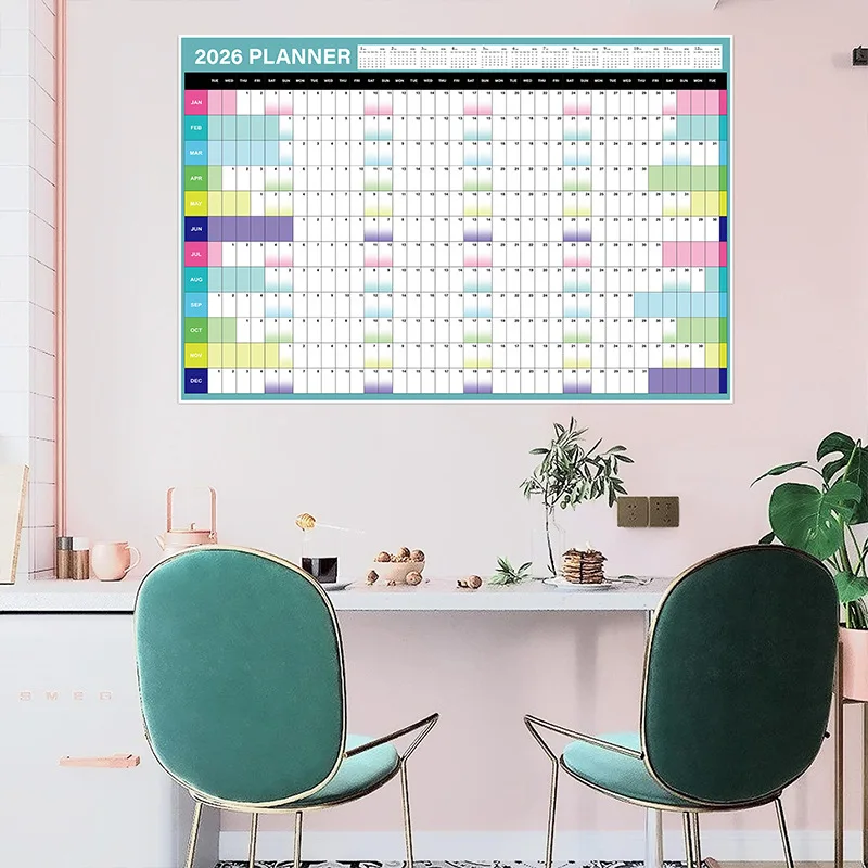 2026 New English Simple Table Calendar poster Paper big Calendar Dual Daily Scheduler Planner Yearly Agenda Office Plan