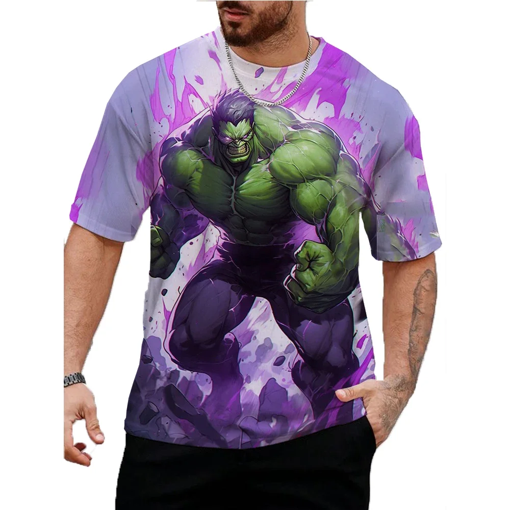 Marvel Hulk print T-Shirt Men Summer O-Neck Pullovers Big Size Short Sleeve Shirt Fashion Tees Oversized Male Clothing Luxury