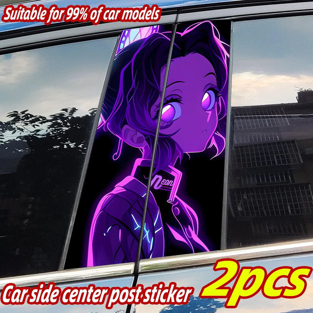 

Anime Butterfly Girl Car Stickers Auto B-pillar Waterproof Sunscreen Decal Auto Center Column Cover Scratches Decor Accessories