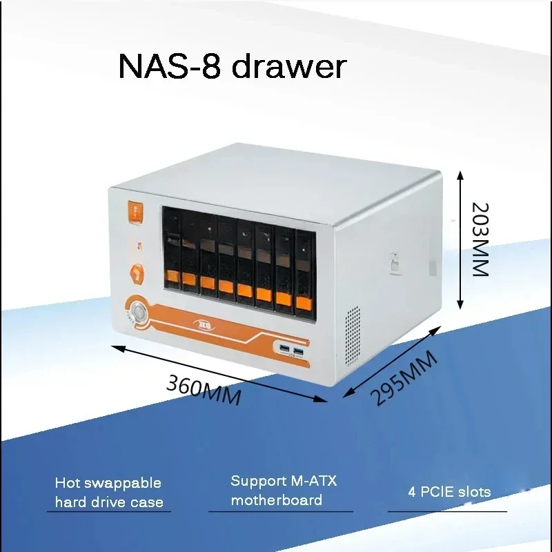 Nas Series 8-bay Mini Server Hot Plug Chassis Network Data Storage Industrial Control Equipment