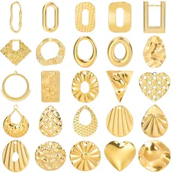 5pcs Geometric Water Drop Irregular Oval Charms For Jewelry Making Supplies DIY Ear Studs Earrings Charm Stainless Steel Pendant