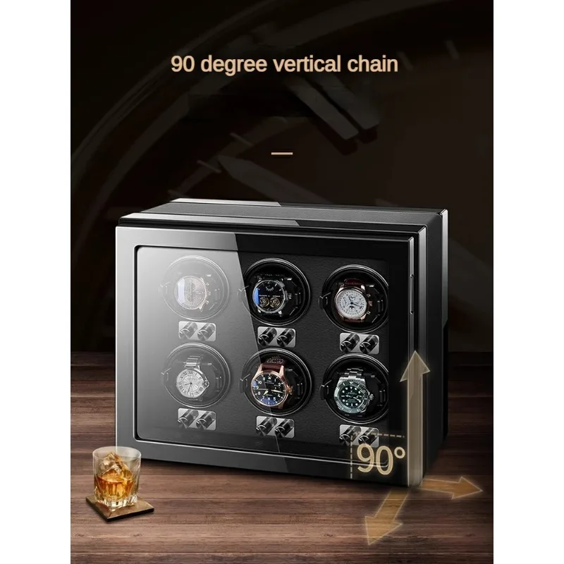 Wooden Watch Winder Box Storage Automatic Rotating Watch Box 9 Slots Led Shaker Luxury Inner Cortex Organizer Tray Holiday Gifts