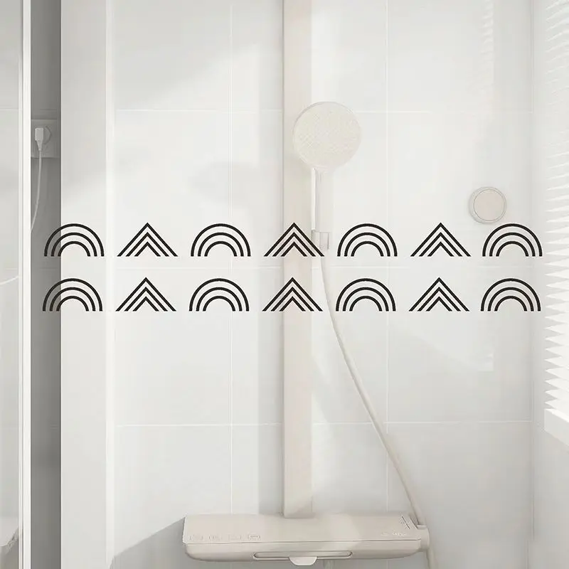 Minimally Designed Lines Anti-collision Glass Waistlines Decor Shopping Offices Kitchens Decorative Sticker Glass Window Display