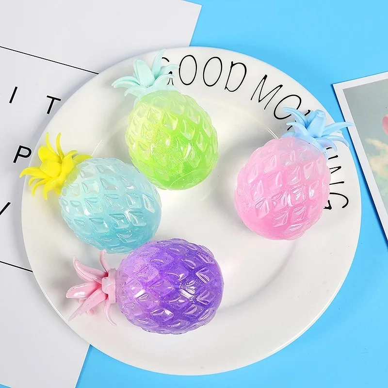 Jouet spongieux en poudre d'or pour enfants, boule d'ananas, perle d'évent, jouets à presser, nouveauté amusante, arrêt souligné de l'anxiété