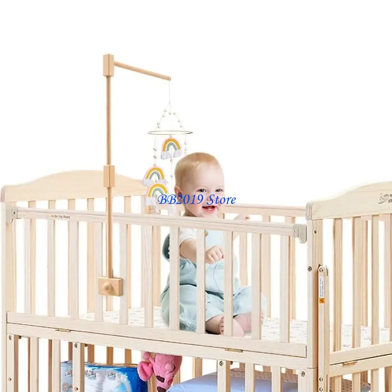 Q0KB 木製ベッドモバイルベース強力なホールドクイック組み立てベビーベッドおもちゃアームブラケットベッドベル用