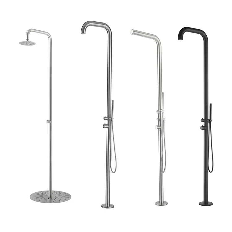 

Stainless Steel Chrome standing Beach Garden Swimming Pool Stand Outdoor Pool Column Showerpromote sales