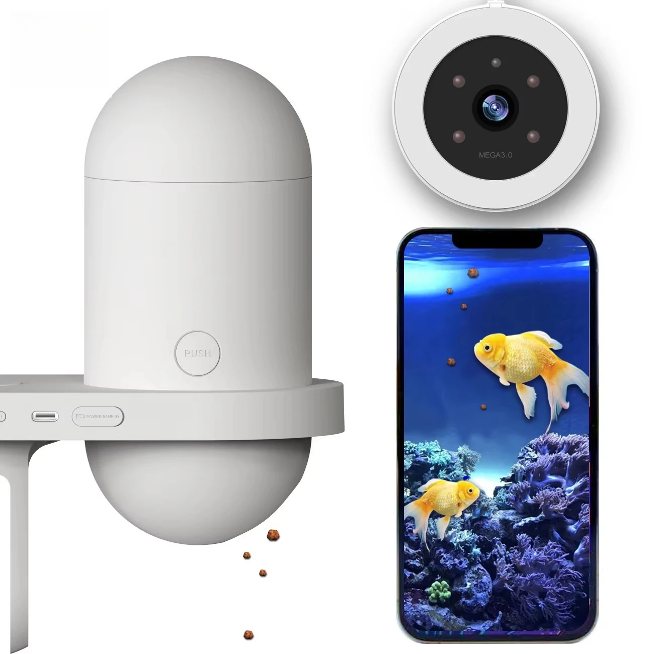 Tuya Smart Fish Feeder Camera 4MP Smart Schedul Precision Visual Feeding Dual Bands Wifi Pet Feeder Camera With 230ml Capacity